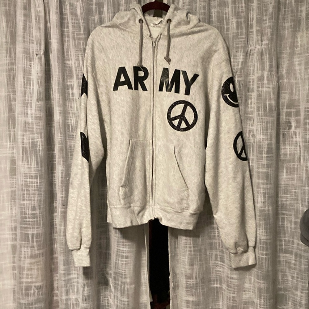 Gray Hoodie with Black Graphic Design